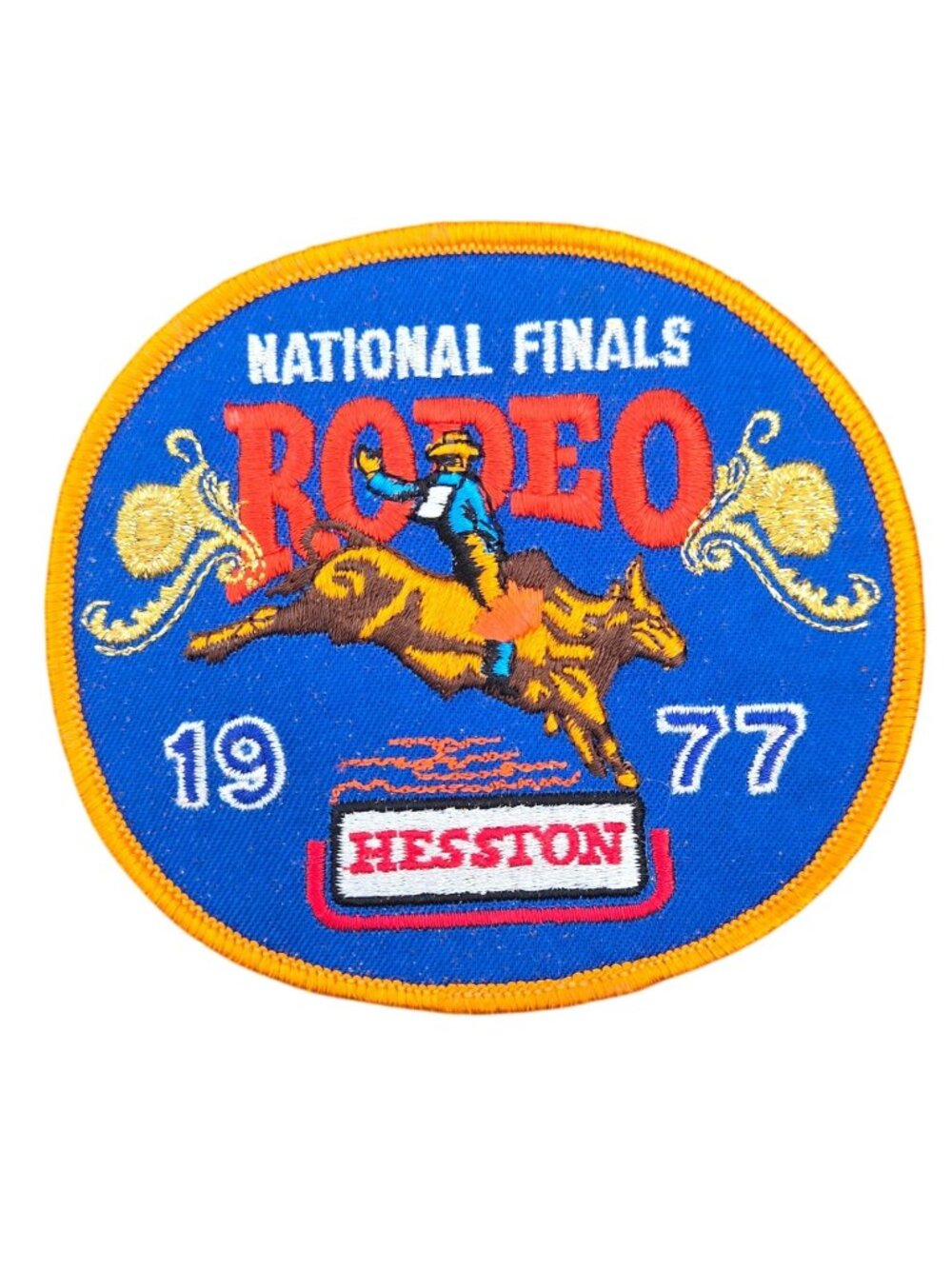 Vintage NFR Rodeo Patch 1977 National Finals Bull Rider Hesston Cowboy Western W